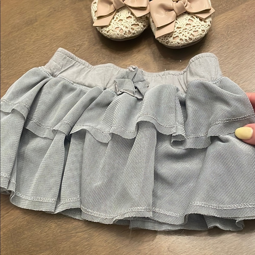 Gray Ruffled Women's Skirt